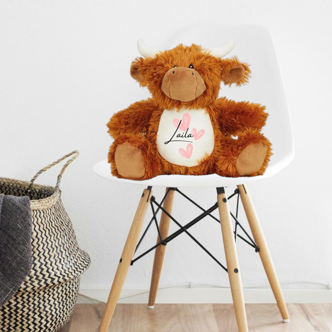 Personalised Highland Cow Gift Bear