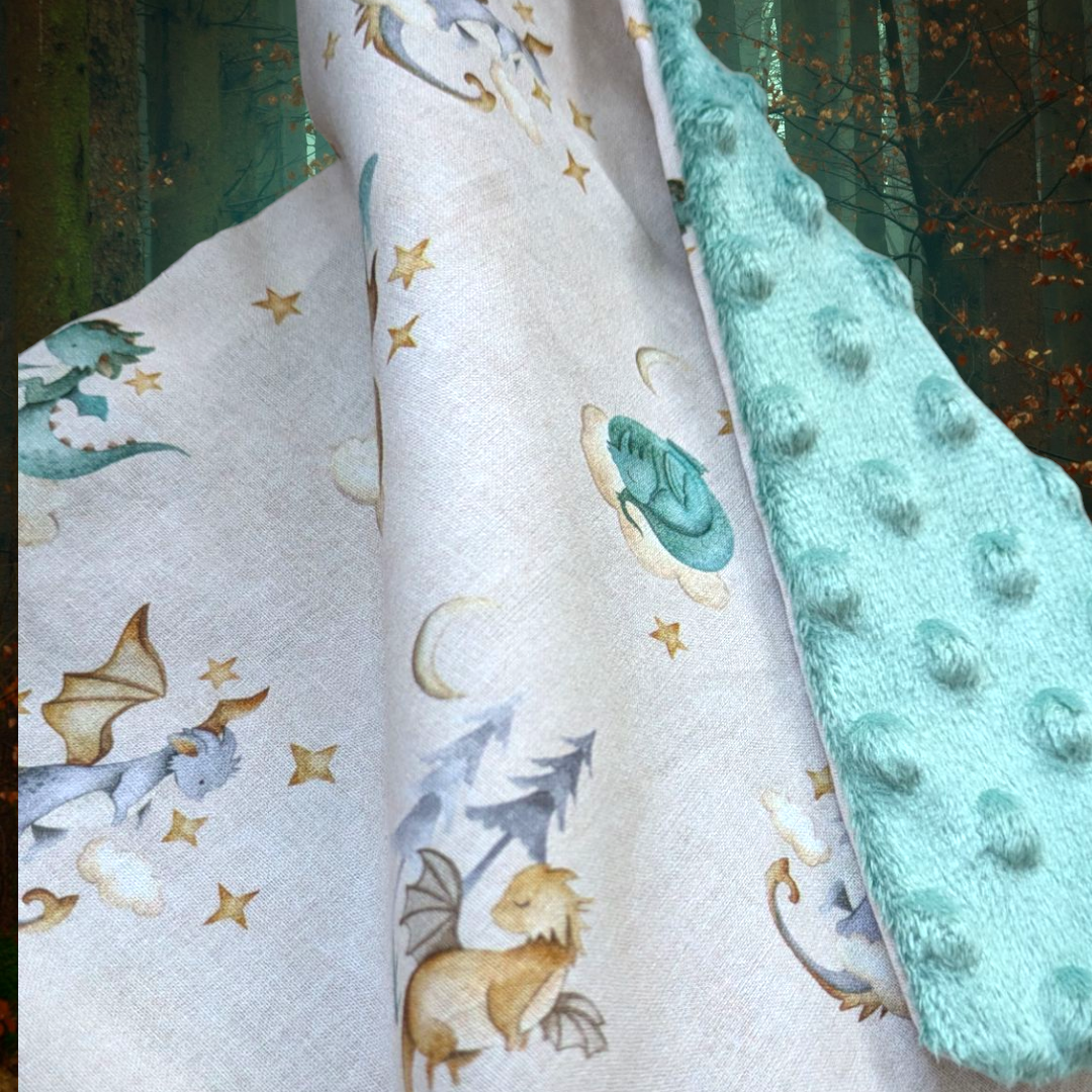 Sleepy Dragon Baby Blanket Personalised Embroidered