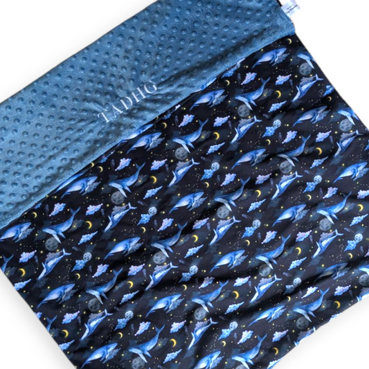 Dreamy handmade whale blanket